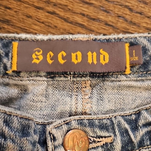 Women's Flare Leg Blue Denim Jeans - Picture 2 of 10